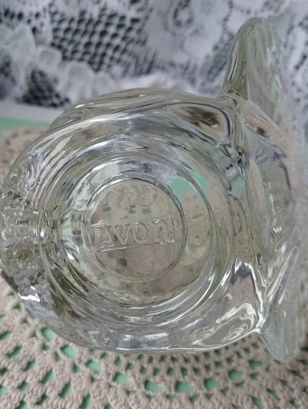 VTG 1979 HOLIDAY SEASON AVON CLEAR GLASS TURKEY TEALIGHT/VOTIVE CANDLE HOLDER